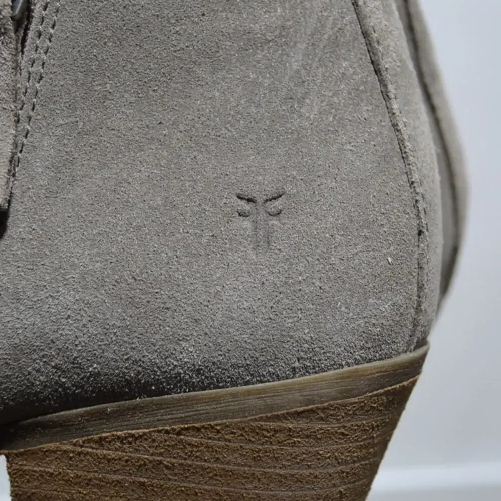 Frye Judith Double Zip Ankle Bootie Suede Leather Gray Size 9 - Picture 5 of 9
